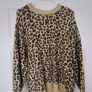 American Eagle Leopard Print Sweater